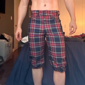Vintage Plaid Cropped Pants